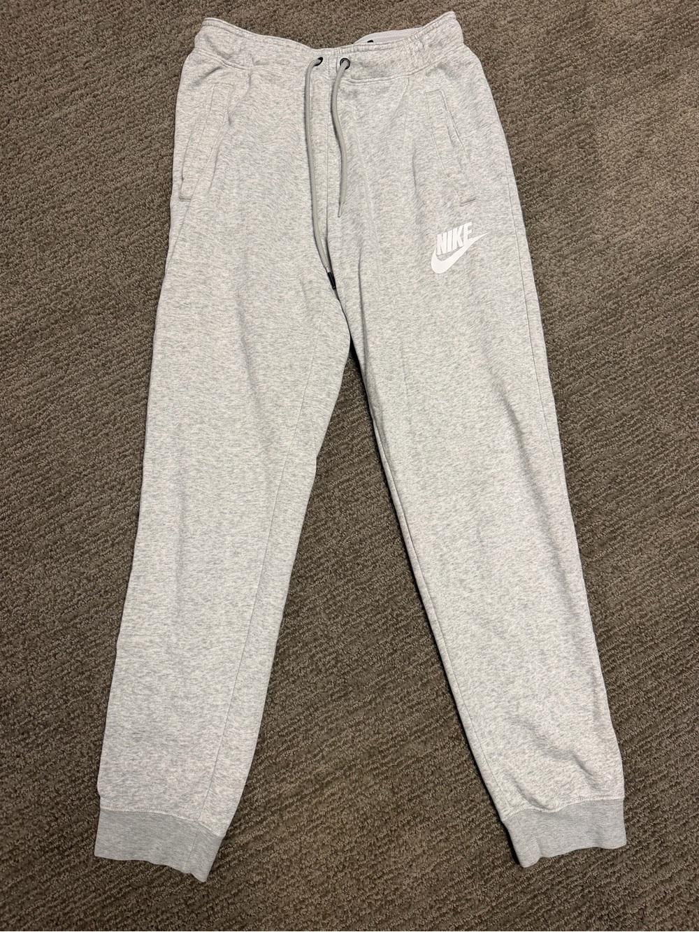 Nike Light Gray Kids Jogger Pants with White Logo
